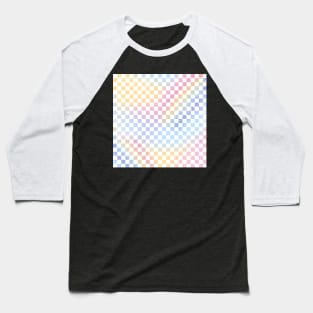 Pastel Rainbow Checkerboard Pattern Baseball T-Shirt